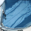 Miu Miu Matelasse Hand Bag Leather 2way Light Blue Silver Auth 167715M-9