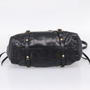 Miu Miu Hand Bag Leather 2way Black Gold Auth 167716SAM-5