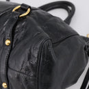 Miu Miu Hand Bag Leather 2way Black Gold Auth 167716SAM-16