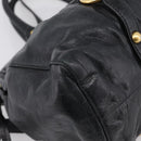 Miu Miu Hand Bag Leather 2way Black Gold Auth 167716SAM-19