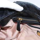 Miu Miu Hand Bag Leather 2way Black Gold Auth 167716SAM-24