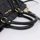 Miu Miu Hand Bag Leather 2way Black Gold Auth 167716SAM-7