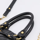 Miu Miu Hand Bag Leather 2way Black Gold Auth 167716SAM-14