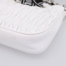 Miu Miu Hand Bag Leather 2way White Silver Auth 167717SAM-18