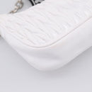 Miu Miu Hand Bag Leather 2way White Silver Auth 167717SAM-19