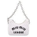 Miu Miu Hand Bag Leather 2way White Silver Auth 167717SAM-13