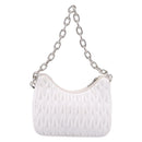 Miu Miu Hand Bag Leather 2way White Silver Auth 167717SAM-2