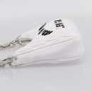 Miu Miu Hand Bag Leather 2way White Silver Auth 167717SAM-3