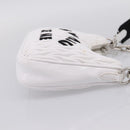 Miu Miu Hand Bag Leather 2way White Silver Auth 167717SAM-4