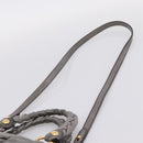 Miu Miu Matelasse Hand Bag Leather 2way Gray Gold Auth 167718M-15