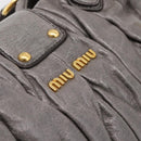 Miu Miu Matelasse Hand Bag Leather 2way Gray Gold Auth 167718M-20