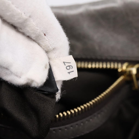 Miu Miu Matelasse Hand Bag Leather 2way Gray Gold Auth 167718M