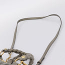 Miu Miu Matelasse Hand Bag Leather 2way Gray Gold Auth 167719M-15