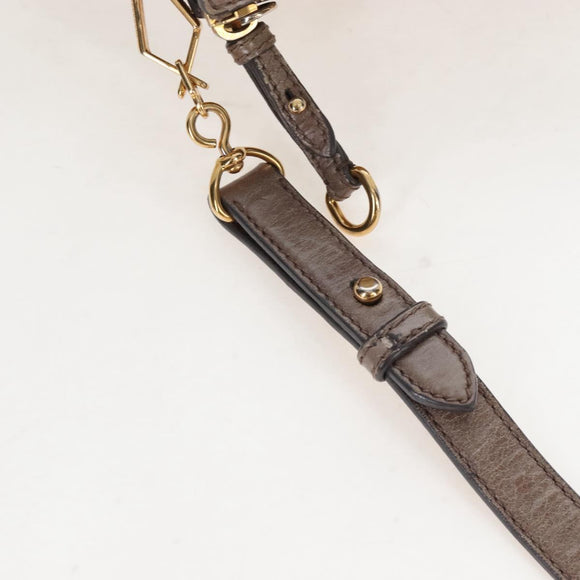 Miu Miu Hand Bag Leather 2way Gray Gold Auth 167720M