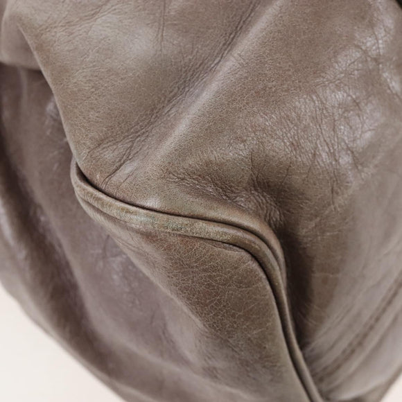 Miu Miu Hand Bag Leather 2way Gray Gold Auth 167720M