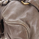 Miu Miu Hand Bag Leather 2way Gray Gold Auth 167720M-20