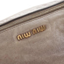 Miu Miu Hand Bag Leather 2way Gray Gold Auth 167720M-22
