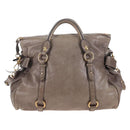 Miu Miu Hand Bag Leather 2way Gray Gold Auth 167720M-2