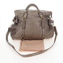 Miu Miu Hand Bag Leather 2way Gray Gold Auth 167720M-12