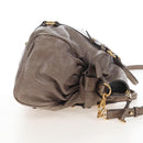 Miu Miu Hand Bag Leather 2way Gray Gold Auth 167720M-5