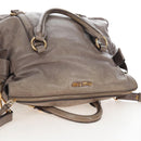 Miu Miu Hand Bag Leather 2way Gray Gold Auth 167720M-7
