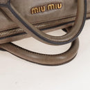 Miu Miu Hand Bag Leather 2way Gray Gold Auth 167720M-8