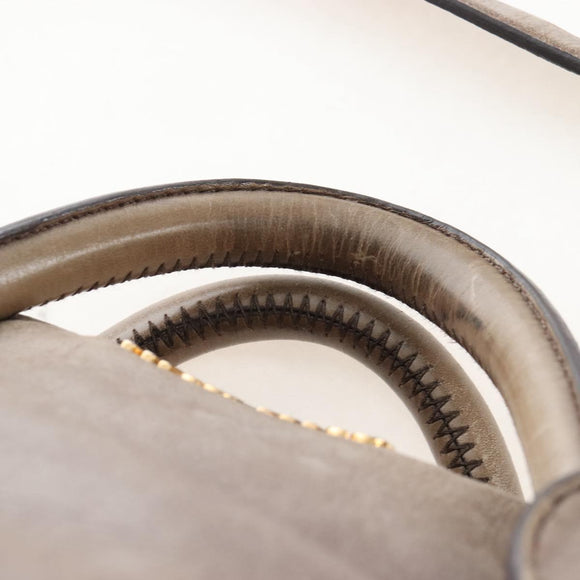 Miu Miu Hand Bag Leather 2way Gray Gold Auth 167720M
