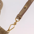 Miu Miu Hand Bag Leather 2way Beige Gold Auth 167721M-17