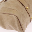 Miu Miu Hand Bag Leather 2way Beige Gold Auth 167721M-18