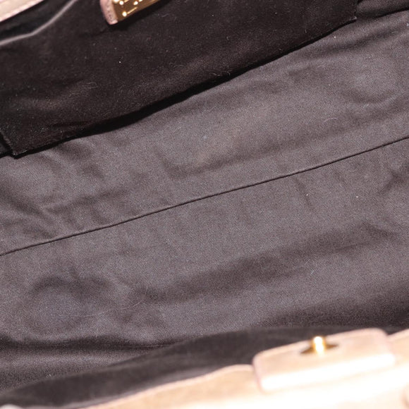 Miu Miu Hand Bag Leather 2way Beige Gold Auth 167721M