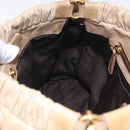 Miu Miu Hand Bag Leather 2way Beige Gold Auth 167721M-26