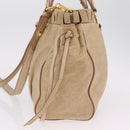 Miu Miu Hand Bag Leather 2way Beige Gold Auth 167721M-4