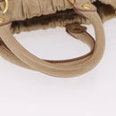 Miu Miu Hand Bag Leather 2way Beige Gold Auth 167721M-7