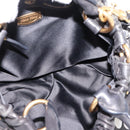 Miu Miu Hand Bag Leather 2way Black Gold Tone Auth 167722M-10