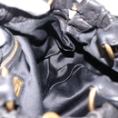 Miu Miu Hand Bag Leather 2way Black Gold Tone Auth 167722M-21