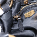 Miu Miu Hand Bag Leather 2way Black Gold Tone Auth 167722M-23