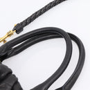 Miu Miu Hand Bag Leather 2way Black Gold Tone Auth 167722M-14