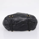 Miu Miu Hand Bag Leather 2way Black Gold Auth 167723M-5