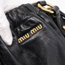 Miu Miu Hand Bag Leather 2way Black Gold Auth 167723M-19