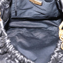 Miu Miu Hand Bag Leather 2way Black Gold Auth 167723M-10