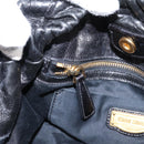 Miu Miu Hand Bag Leather 2way Black Gold Auth 167723M-23