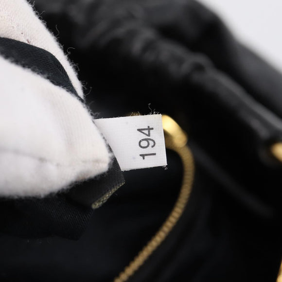 Miu Miu Hand Bag Leather 2way Black Gold Auth 167723M