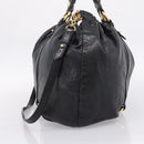 Miu Miu Hand Bag Leather 2way Black Gold Auth 167723M-4