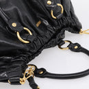 Miu Miu Hand Bag Leather 2way Black Gold Auth 167723M-6