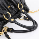 Miu Miu Hand Bag Leather 2way Black Gold Auth 167723M-7