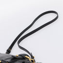 Miu Miu Hand Bag Leather 2way Black Gold Tone Auth 167724SAM-16