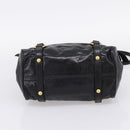 Miu Miu Hand Bag Leather 2way Black Gold Tone Auth 167724SAM-5