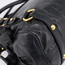 Miu Miu Hand Bag Leather 2way Black Gold Tone Auth 167724SAM-20