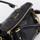 Miu Miu Hand Bag Leather 2way Black Gold Tone Auth 167724SAM-6