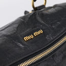 Miu Miu Hand Bag Leather 2way Black Gold Tone Auth 167724SAM-14